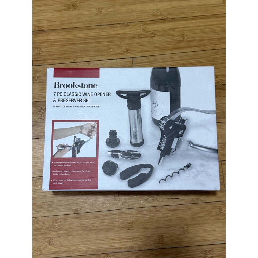 Brookstone 7-Piece Wine Opener & Preserver Set – New in Box